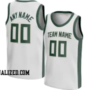 Stitched Customized Association White Green Green Basketball Jersey