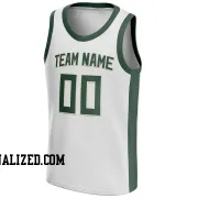 Stitched Customized Association White Green Green Basketball Jersey