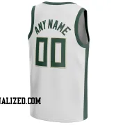 Stitched Customized Association White Green Green Basketball Jersey