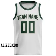Stitched Customized Association White Green Green Basketball Jersey