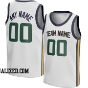 Stitched Customized Association White Green Navy Basketball Jersey
