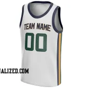 Stitched Customized Association White Green Navy Basketball Jersey