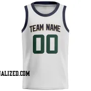 Stitched Customized Association White Green Navy Basketball Jersey