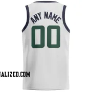 Stitched Customized Association White Green Navy Basketball Jersey