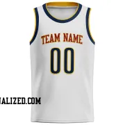 Stitched Customized Association White Navy Red Basketball Jersey