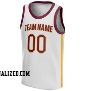 Stitched Customized Association White Red Red Basketball Jersey