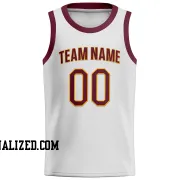Stitched Customized Association White Red Red Basketball Jersey