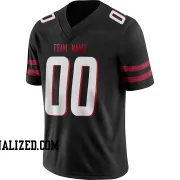 Stitched Customized Black White Red Football Jersey