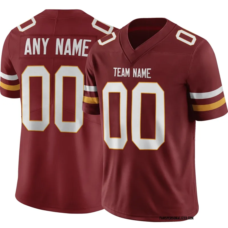Stitched Customized Burgundy White White Football Jersey