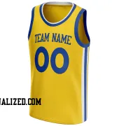 Stitched Customized Classic Yellow Blue Blue Basketball Jersey