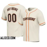 Stitched Customized Cream Black Orange Baseball Jersey