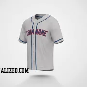 Stitched Customized Gray Navy Navy Baseball Jersey