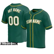 Stitched Customized Green White Yellow Baseball Jersey