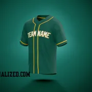 Stitched Customized Green White Yellow Baseball Jersey