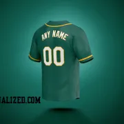 Stitched Customized Green White Yellow Baseball Jersey