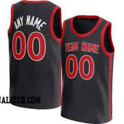 Stitched Customized Icon Black Red Red Basketball Jersey