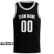 Stitched Customized Icon Black White White Basketball Jersey