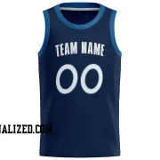 Stitched Customized Icon Navy White White Basketball Jersey