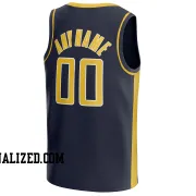Stitched Customized Icon Navy Yellow Yellow Basketball Jersey