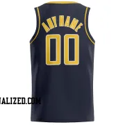 Stitched Customized Icon Navy Yellow Yellow Basketball Jersey