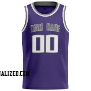 Stitched Customized Icon Purple White Gray Basketball Jersey