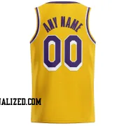 Stitched Customized Icon Yellow Purple Purple Basketball Jersey