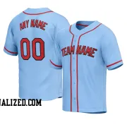 Stitched Customized Light Blue Red Red Baseball Jersey