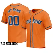Stitched Customized Orange Blue Blue Baseball Jersey