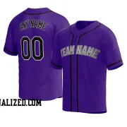 Stitched Customized Purple Black Black Baseball Jersey