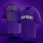 Stitched Customized Purple Black Black Baseball Jersey