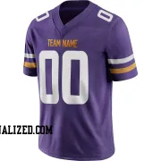 Stitched Customized Purple White Yellow Football Jersey