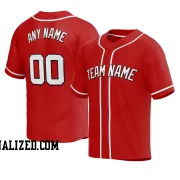 Stitched Customized Red White White Baseball Jersey