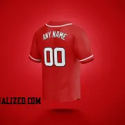 Stitched Customized Red White White Baseball Jersey