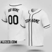 Stitched Customized White Black Black Baseball Jersey