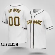 Stitched Customized White Brown Brown Baseball Jersey
