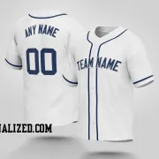 Stitched Customized White Navy Navy Baseball Jersey