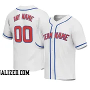 Stitched Customized White Red Blue Baseball Jersey