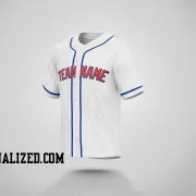 Stitched Customized White Red Blue Baseball Jersey