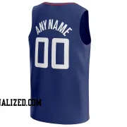 Stitched LA Clippers Customized Icon Blue White White Basketball Jersey