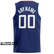 Stitched LA Clippers Customized Icon Blue White White Basketball Jersey